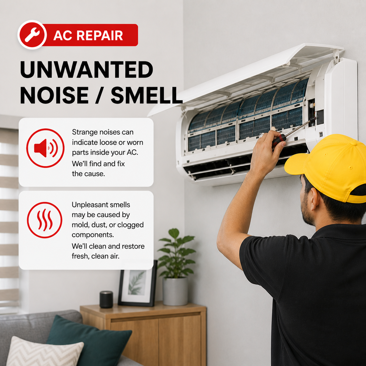 AC Unwanted noice/ smell